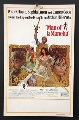 Man Of The La Mancha Movie Poster Window Card Peter O'Toole   *Hollywood Posters • $39