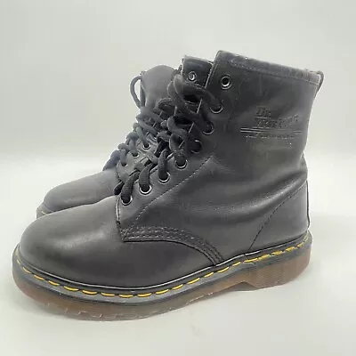 Women’s Dr.Martens 1160 Smooth Black Leather Boots UK 8 Vintage England Au 10 • $99