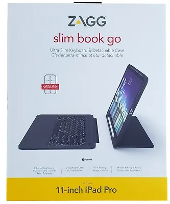 $117.72 • Buy ZAGG Slimbook Go Ultrathin Backlit Keyboard Hinged Case Stand IPad Pro 11  2019