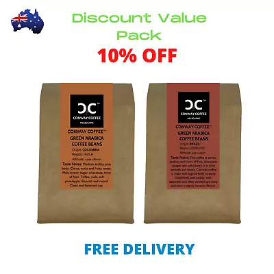 Raw Green Coffee Beans. Home And Hobby Roaster Value Pack. 2 Bags X 500 Grams • $32.05