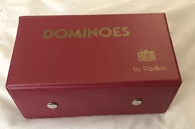 VTG Double Twelve Dominoes With Black Pips/Dots By Pavilion W Vinyl Case & Inst. • $8.99