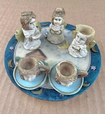 1994 Popular Imports Decorative Miniature Tea Set Christmas Angels Silent Night • $15.60