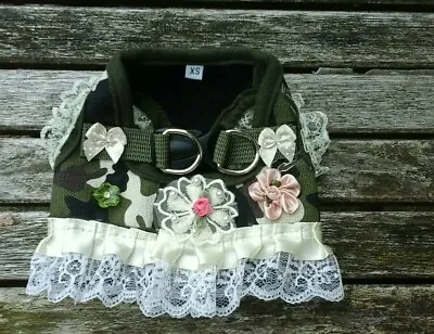Dogs Harness Size Xsmall /chihuahua/puppy / Frilly Designer Vest Harness Dress. • £11.99