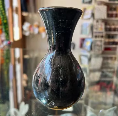 Black Marble Flower Vase Home Decor 5 Inches By British Fossils • £13.99