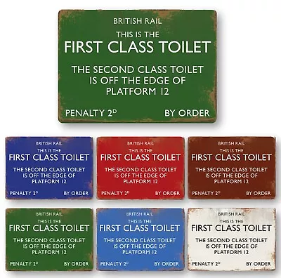 British Rail Vintage Metal Sign Novelty Railway Sign First Class Toilet • £11.99