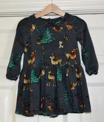 £6 • Buy Baby Girl Next Dress 12-18 Months Reindeer Deer Christmas 1-1.5 Years Xmas Retro