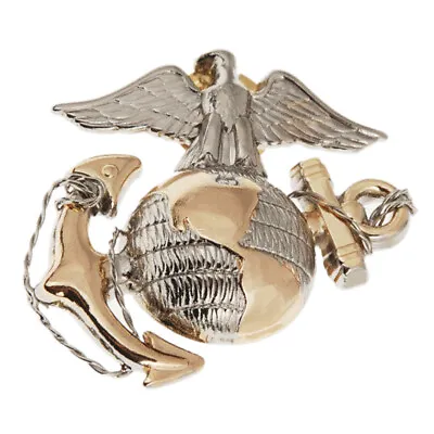 Us Marine Corps Usmc Insignia Cap Eagle Badge Officer Dress Hat Pin Gold/silver • $10.79