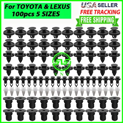 $6.89 • Buy 100x TOYOTA & LEXUS Trim Panel Clips Bumper Fender Push Pin Rivet 7 8 9mm Engine