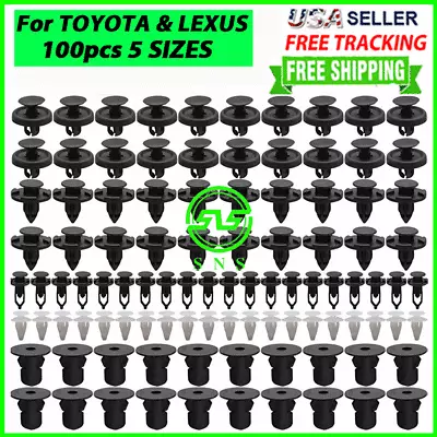 100x TOYOTA & LEXUS Trim Panel Clips Bumper Fender Push Pin Rivet 7 8 9mm Engine • $7.49