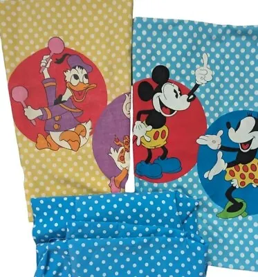 Vtg Disney Sheet Set Minnie Mouse Wamsutta Twin Pillowcase Polka Dot Daisy Duck • $48.79