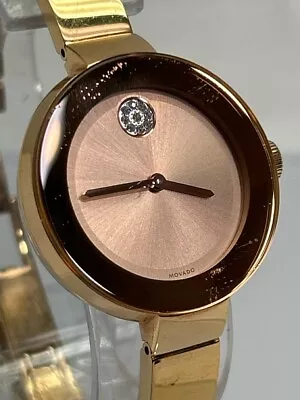 Movado BOLD MB.01.3.34.6096 Gold Tone Museum Demi-bangle Bracelet 32 (NJL026898) • $315