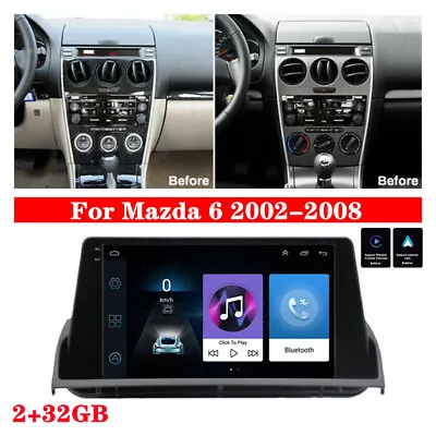 9 Android 12 Radio Stereo GPS Navigation 2+32GB FM For Mazda 6 2002-2008 Carpaly • $340.24