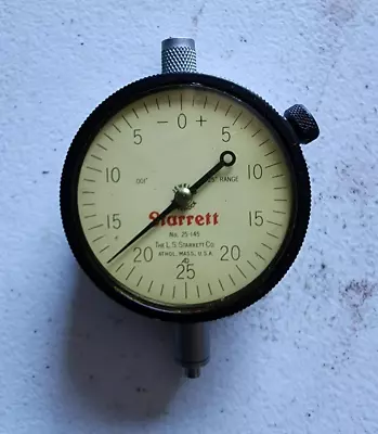 Vintage Starrett No. 25-128 Dial Indicator .00025  Grad. Jeweled .050  Range • $40