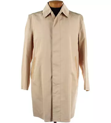 Werner Scherer By Hettabretz Silk Top Coat W/ Ostrich Details 52 (~ L US) In Tan • $799.99