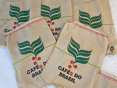 £23 • Buy 10x Used Empty Coffee Nylon & Hessian Burlap Jute Bags Sacks  Cafe Do Brasil