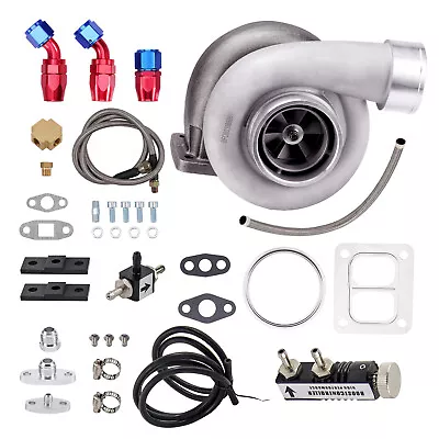 GT45 T4 Turbo Kit Oil Line Boost Controller Twin Scroll 1.05 A/R V Band 600HP+ • $228.99