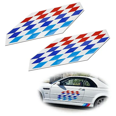 (2) 22x9  Iconic M Sport Flag Tri-Color Decal Stickers For BMW Side Doors Hood • $26.99