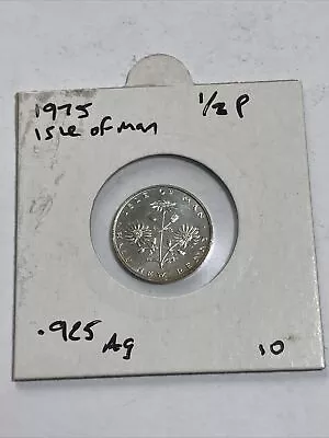 1975 Isle Of Man 1/2p Half Pence Coin Silver Proof .925 Toned  • £7