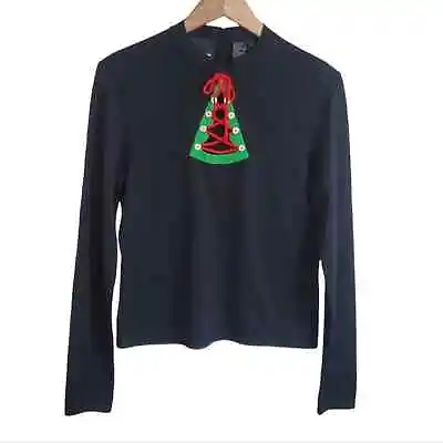 Michael Simon Christmas Tree Silk Blend Knit Sweater Small • $60