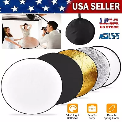 5-in-1 Photography Studio Multi Photo Disc Collapsible Light Reflector US Stock • $9.99