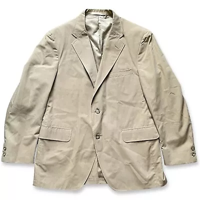 Jos A Bank Clothiers Blazer Men Sz 40 Beige Twill Canvas Casual VTG USA Union • $34.90