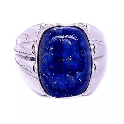 .925 Sterling Silver Lapis Lazuli Gemstone Men's Ring • $59.95