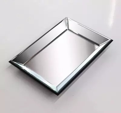 Jewelry Accessories Mirror Tray Perfume Vanity Silver Mirror Tray Dresser Tr... • $32.34