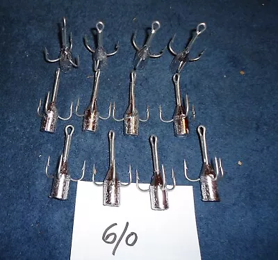 12 Fishing Snag Hooks Snagging Weighted Treble Hooks Choose 5/0  6/0 Mustad 3565 • $18