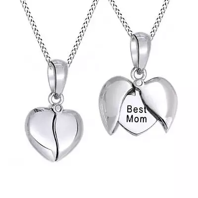 Best Friends Message Opening Heart Pendant 925 Sterling Silver Valentine Gifts • $53.45