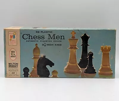 VTG Milton Bradley 4807 32 Piece Plastic Chess Men Set 1969 Staunton Design • $11.99
