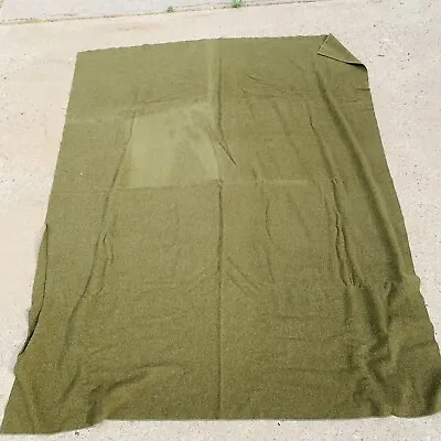 US Army Blanket Green Wool Vintage 60s Vietnam Original Owner US Mark • $71.99