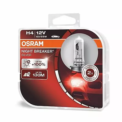 OSRAM 64193NBS-HCB H4 NIGHT BREAKER SILVER Car Headlight 12V 60/55W P43t DuoBox • $21.08