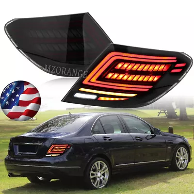 Smoked LED Tail Lights For Mercedes Benz W204 C200 C250 C300 2007 2008 2009-2014 • $332.43