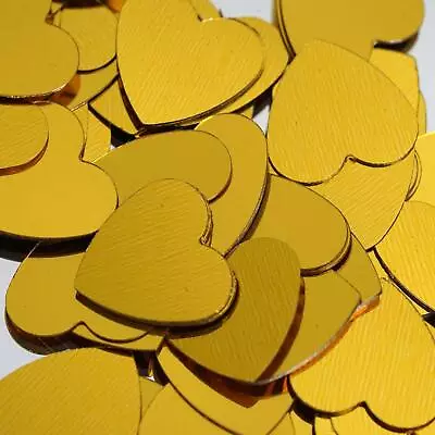 GOLD Heart PARTY CONFETTI SCATTER Valentines Table Decoration Birthday Wedding • £1.99