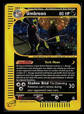Pokemon Card - Umbreon Aquapolis H29/H32 Holo Rare SWIRL • $450