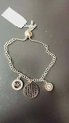 Michael Kors Mkj7388 791 Women's Rose Gold Tone Chain Charm Slider Bracelet • $47.20