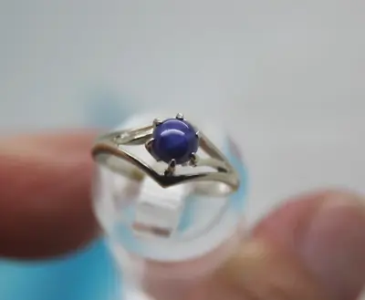 Signed SA 10k White Gold BLUE SAPPHIRE LINDE LINDY STAR RING Size 5 • $149.95