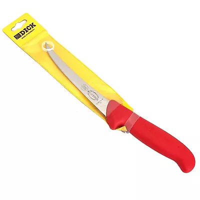 F Dick 15cm 6” ErgoGrip Butchers Curved Stiff Boning Knife Red - 8299115-03 • $39.90