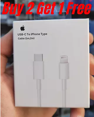 GENUINE ORIGINAL For Apple IPhone 14 13 12 Charger Type C To IPhone Cable - 1&2M • £3.47