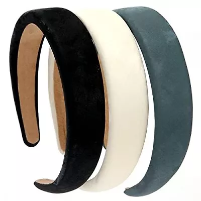 3PCS Leather Hard Headband Wide PU Padded Headband Retro Hairband Fashion Com... • $18.69