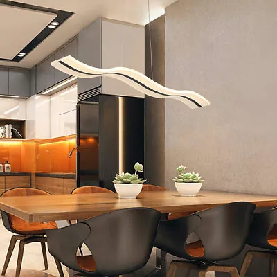 Modern Acrylic Chandelier LED Ceiling Lamp Pendant Light Linear Wave Shape 38W • $72.90