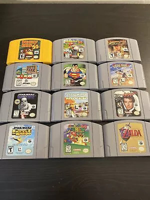 AMAZING Nintendo 64 N64 Game Lot: Indiana Jones Mario Kart 64 Zelda 007 • $375