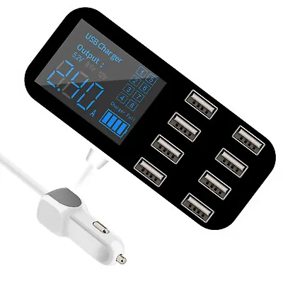 Multi USB 8-Port Fast Desktop Hub Car Charger Charging Station Quick Charge T1T8 • $15.39