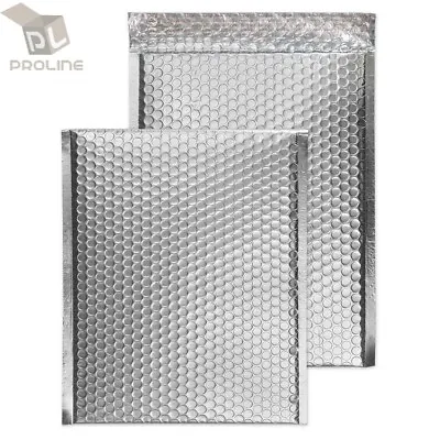 50 #000 Glamour Metallic Silver Poly Bubble Mailers Envelopes 4x8 Extra Wide • $13.95