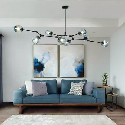 8-Light Modern Art  Nordic Molecular Chandelier Blue Shade Ceiling Lighting Lamp • $113