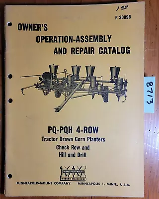 Minneapolis-Moline PQ-PQH 4 Row Tractor Drawn Corn Planter Manual • $20