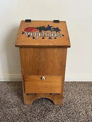 Vintage Wood Vegetable Potatoes Taters 'N Onions Storage Bin Farmhouse Box • $89