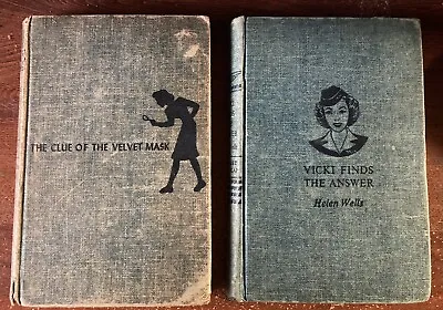 Vtg Nancy Drew Clue Of Velvet Mask & Vicki Barr Series Vicki Finds The Answer • $14