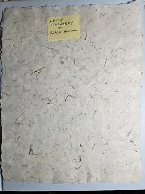 Handmade White Mulberry & Black Willow Craft & Scrapbook Paper Sheet @8.5 ×11  • $13.95