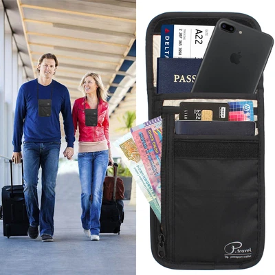$18.04 • Buy Soft Neck Travel Hidden Wallet Passport Holder RFID Blocking Pouch For Men Women